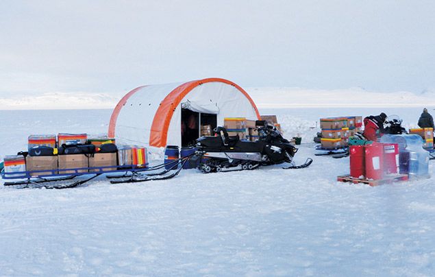 Paul Rose Dare To Explore Tents and kit at the Greenland basecamp