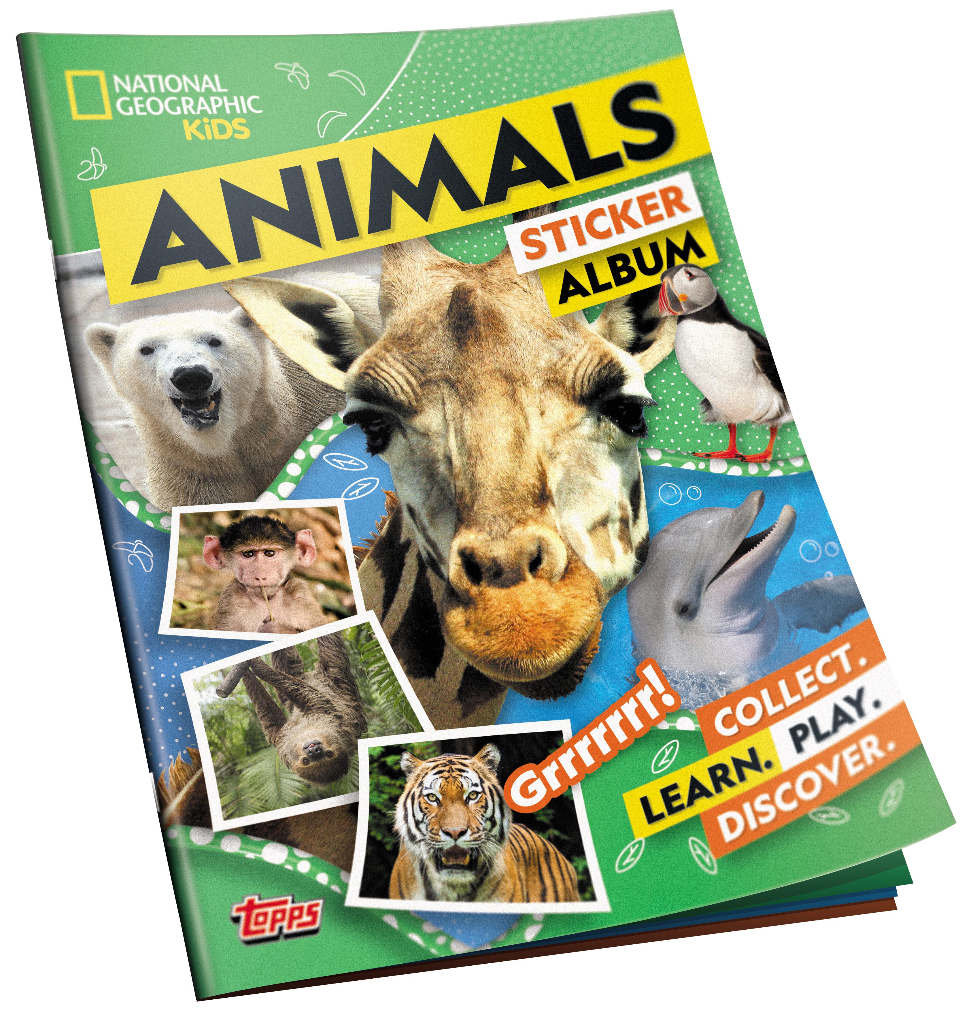 30 Tüten National Geographic Topps Wilde Tiere Animals Sticker 1 x Display 