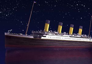 Titanic facts: illustration of the ship at night