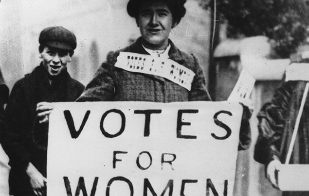International Women's Day: black and white photograph of a suffragette