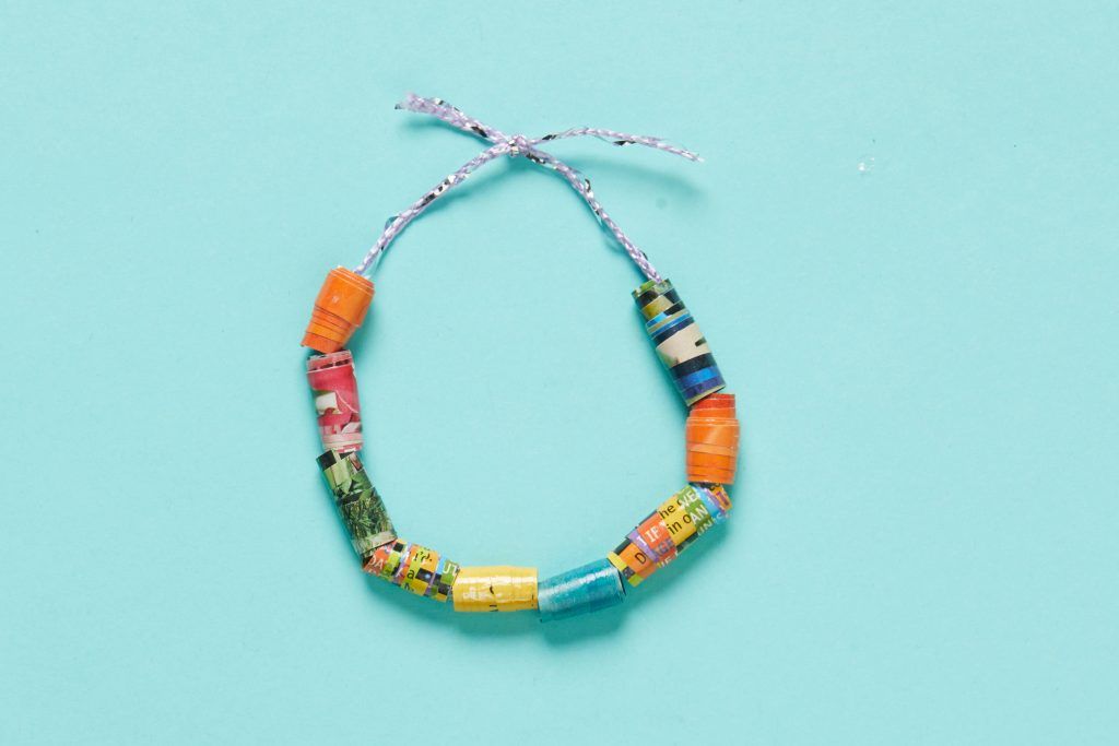 Paper bead necklace