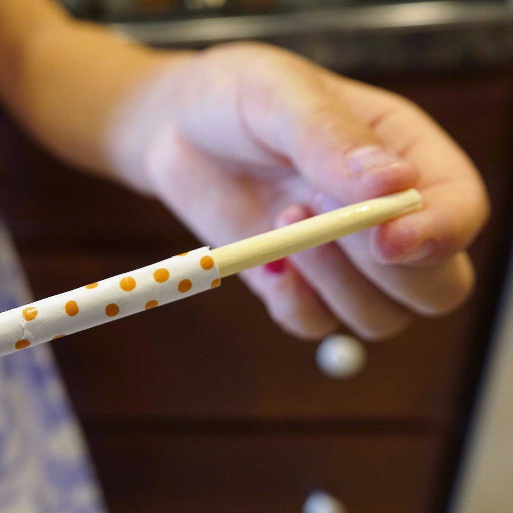 Straw on chopstick