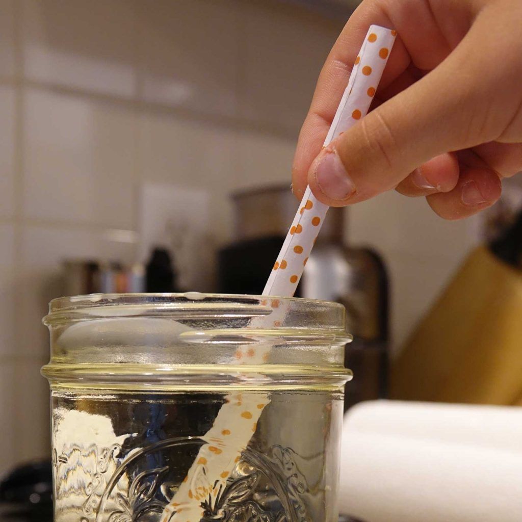 Straw in jar