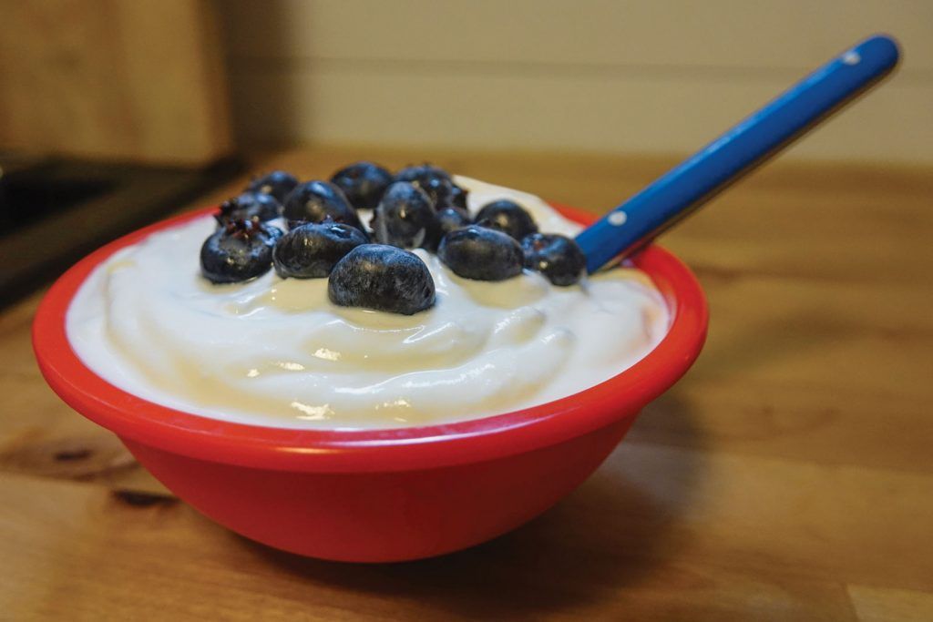 Finished yogurt with fruit