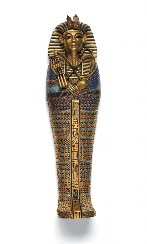 Ancient Egyptian King Tut Sarcophagus Coffin with Mummy Figurine ONE Coffin 