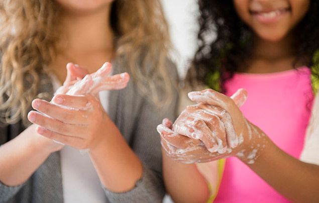 What is coronavirus: girls washing their hands