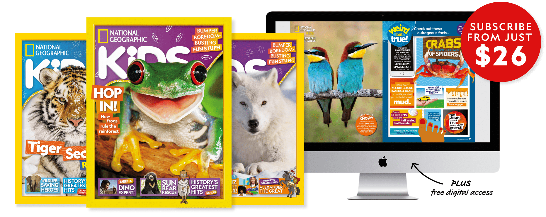 Nurture their love of reading with <br>a National Geographic Kids  magazine subscription</br>