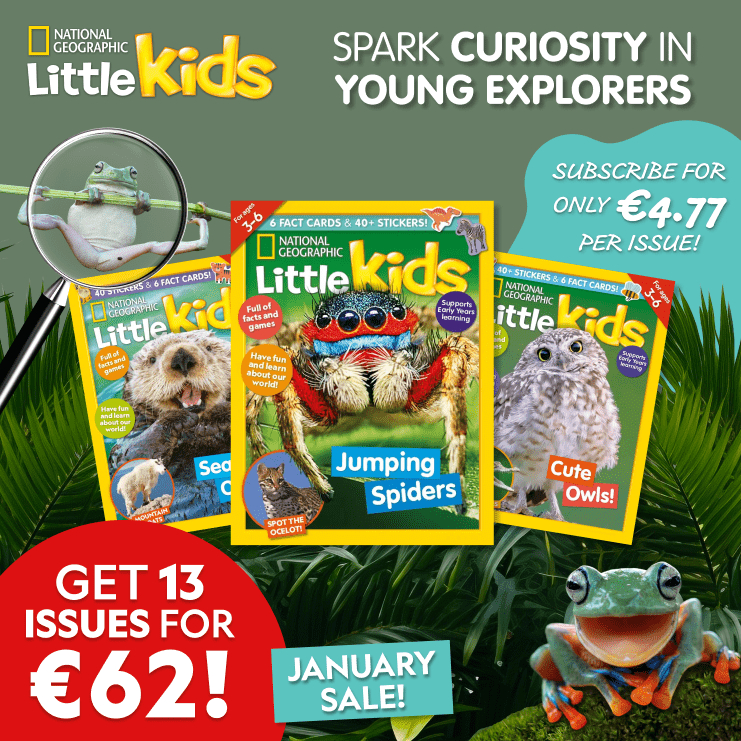 Kickstart early-years learning for 3 to 6 year olds with a<br>National Geographic Little Kids subscription