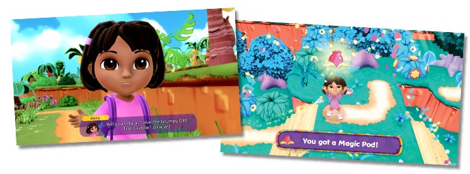 Screenshots of Dora Rainforest Rescue gameplay