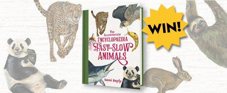 A packshot of the Encyclopaedoia of Fast and slow animals. Text reads 'WIN!'