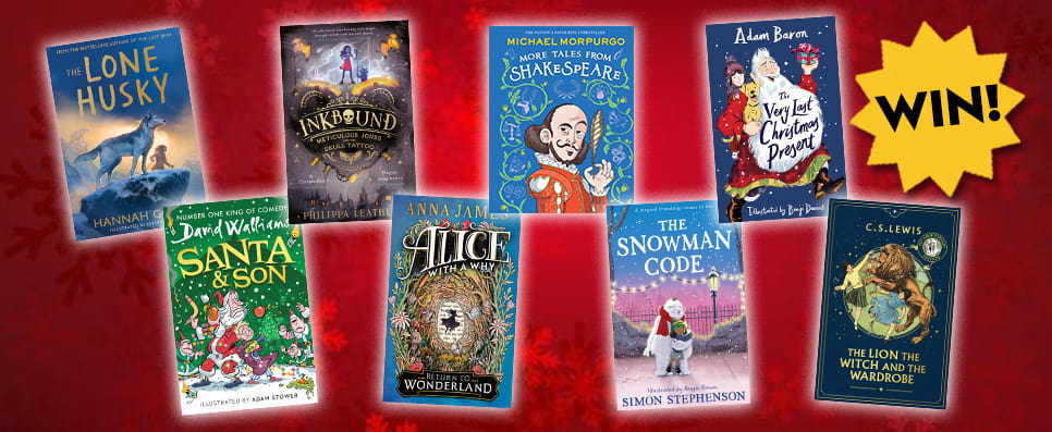 Packshots of four HarperCollins books. Text reads 'WIN!'