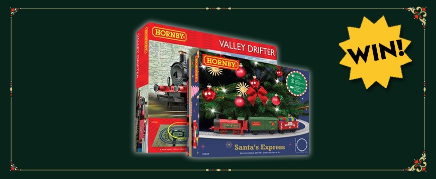 Packshots of Santa’s Express Train Set and a Valley Drifter Train Set.